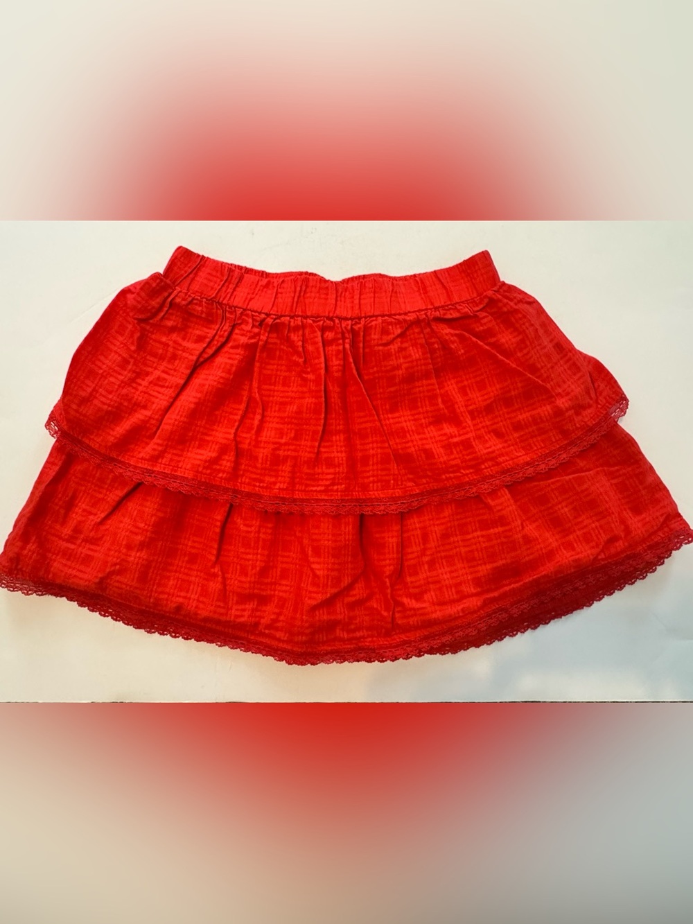 SO Red Tiered Skater Skirt